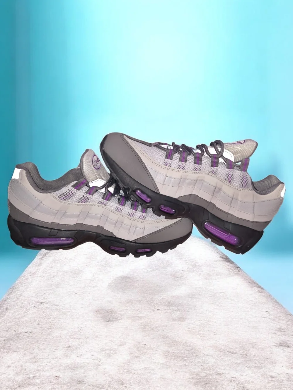 Nike Women's Gray and Purple Running Sneakers